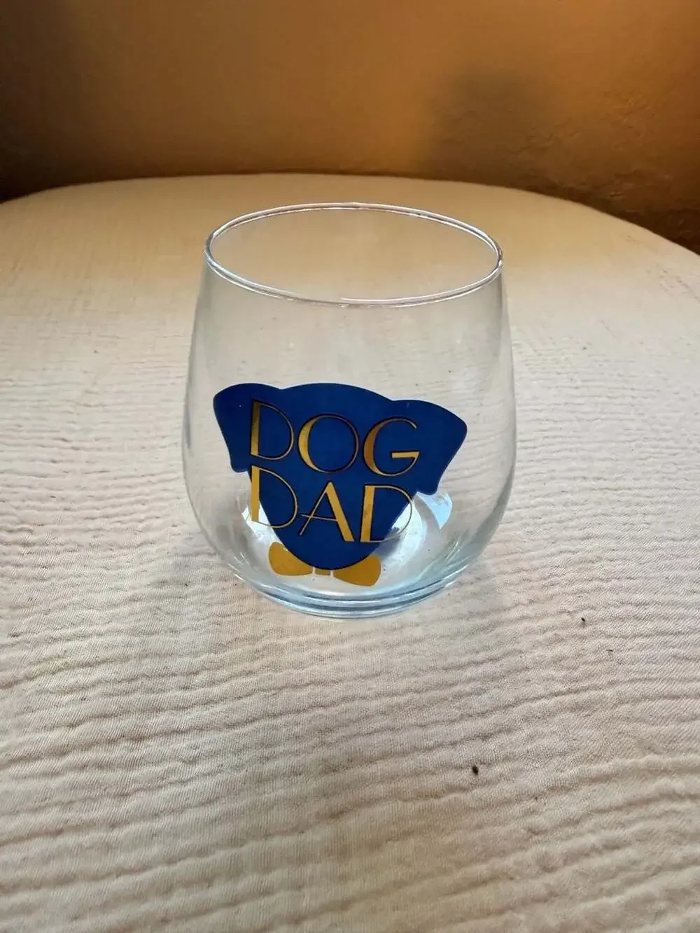 Dog Dad Stemless Wine Glass